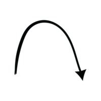 Hand drawn curved shape transparent arrow. transparent curve arrow png
