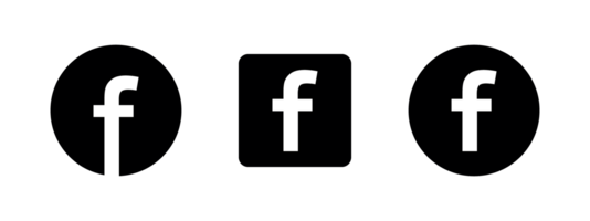 Facebook black logo icon transparent background png