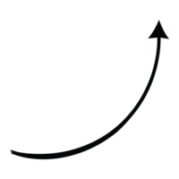 hand- getrokken gebogen vorm transparant pijl. transparant kromme pijl png