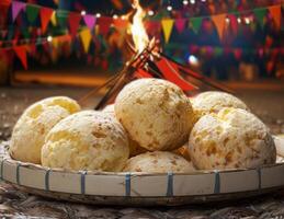 Brazilian snack, traditional cheese bread photo