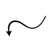 hand- getrokken gebogen vorm transparant pijl. transparant kromme pijl png