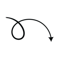 hand- getrokken gebogen vorm transparant pijl. transparant kromme pijl png