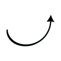 hand- getrokken gebogen vorm transparant pijl. transparant kromme pijl png