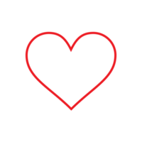 Red Heart outline transparent background png