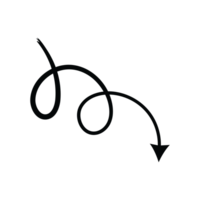 Hand drawn curved shape transparent arrow. transparent curve arrow png