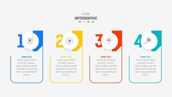 Four Step Infographic element design template for presentation. process diagram and presentations step, workflow layout, banner, flow chart, info graphic illustration. vector