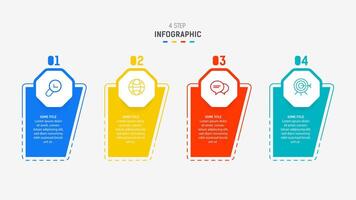 Four Step Infographic element design template for presentation. process diagram and presentations step, workflow layout, banner, flow chart, info graphic illustration. vector