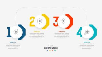 Four Step Infographic element design template for presentation. process diagram and presentations step, workflow layout, banner, flow chart, info graphic illustration. vector