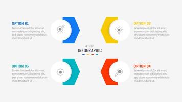 Four Step Infographic element design template for presentation. process diagram and presentations step, workflow layout, banner, flow chart, info graphic illustration. vector