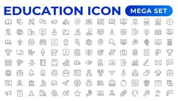 educación línea icono recopilación. conjunto de línea íconos de educación para moderno conceptos, web, y aplicaciones conjunto de plano señales y símbolos para web y aplicaciones vector