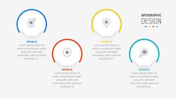 Four Step Infographic element design template for presentation. process diagram and presentations step, workflow layout, banner, flow chart, info graphic illustration. vector