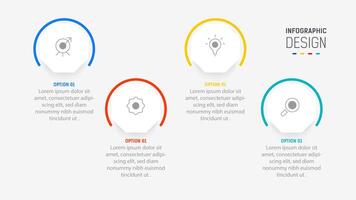 Four Step Infographic element design template for presentation. process diagram and presentations step, workflow layout, banner, flow chart, info graphic illustration. vector