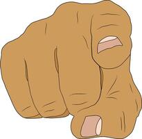 cartoon hand clenched and pointing vector