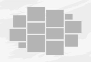 Pictures or photos frame collage. comics page grid layout abstract photo frames and digital photo wall template vector