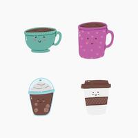 Cute coffee cup hand drawn illustration vector