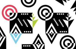 Asymmetrical Balance Art Piece . Abstract memphis geometric shape background vector