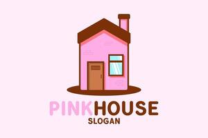 Pink House Logo design vector