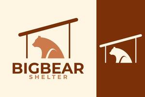 Big bear shelter logo design vector