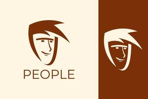 people face head logo design vector