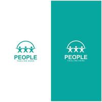 Community logos people check. Logos for teams or groups and companies design vector