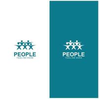 Community logos people check. Logos for teams or groups and companies design vector