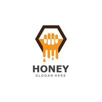 Honey Comb Logo Template Design Emblem Honey Design Concept Creative Symbol Design vector