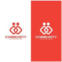 Community logos people check. Logos for teams or groups and companies design vector