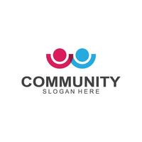 Community logos people check. Logos for teams or groups and companies design vector