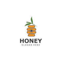 Honey Comb Logo Template Design Emblem Honey Design Concept Creative Symbol Design vector