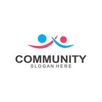 Community logos people check. Logos for teams or groups and companies design vector