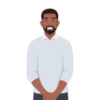 Portrait of a young bearded man smiling. vector