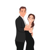 Young sexy couple man and woman dancing in elegance. vector