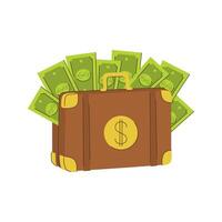 A suitcase full of money vector