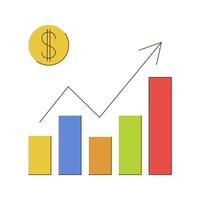 A graph with a dollar sign vector