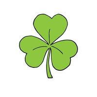 Hand drawn doodle sketch shamrock clover vector