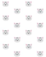 Seamless pattern of cat face head vector