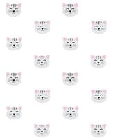 Seamless pattern of cat face head vector