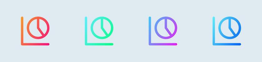 Chart line icon in gradient colors. Statistic signs illustration. vector