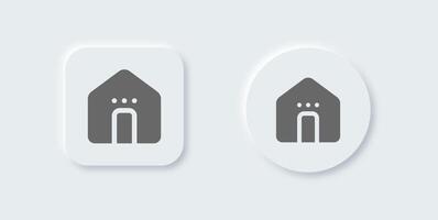 hogar botón sólido icono en neomórfico diseño estilo. casa señales ilustración. vector