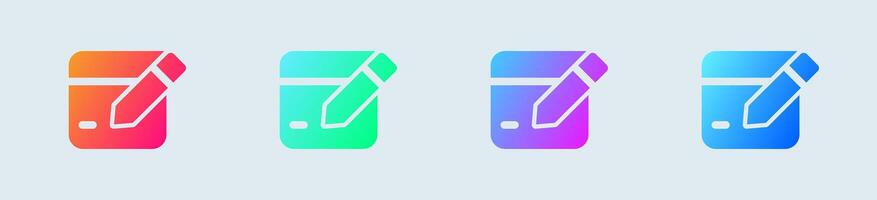 Edit solid icon in gradient colors. Register signs illustration. vector
