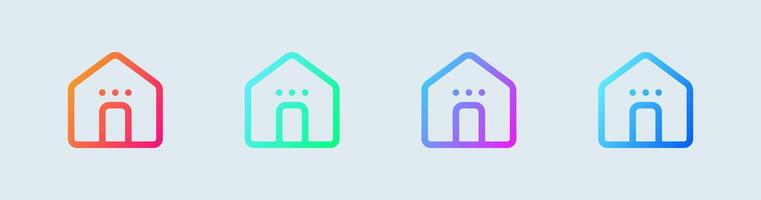 Home button line icon in gradient colors. House signs illustration. vector