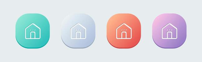 Home button line icon in flat design style. House signs illustration. vector