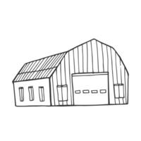 hand drawn Farm barn outline doodle icon. Farm barn sketch illustration for print, web, mobile and infographics vector