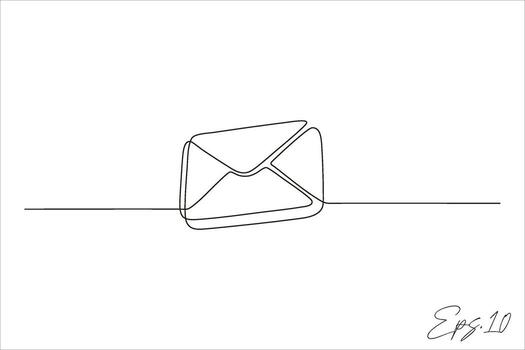 envelope continuous line illustration vector