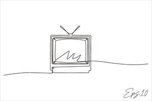 television continuous line illustration vector