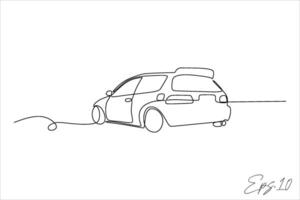 urban car continuous line illustration vector