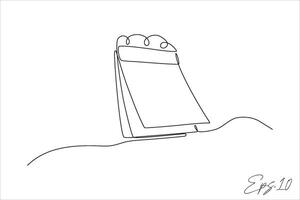 calendar continuous line illustration vector