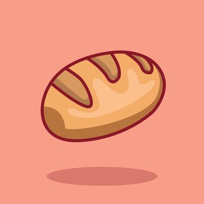 art illustration Bread. Loaf Bread. Grocery Loaf Bread pixelated for the pixel art game and icon for digital and print design.