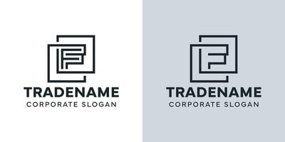Modern Letter F with Double Square Logo, for business with F initial vector