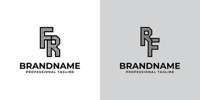 Letters FR and RF Dot Monogram Logo, Suitable for business with FR or RF initials vector